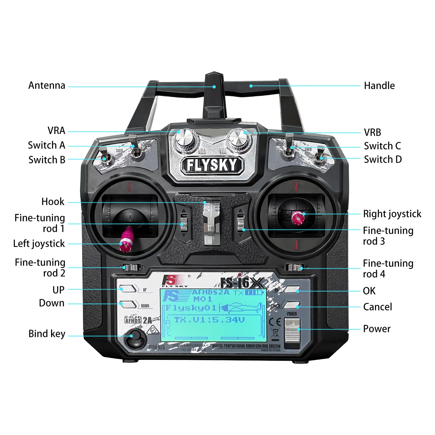 Amazon | FLYSKY FS-i6X 10チャンネル送信機とFS-iA10B受信機、2.4GHz